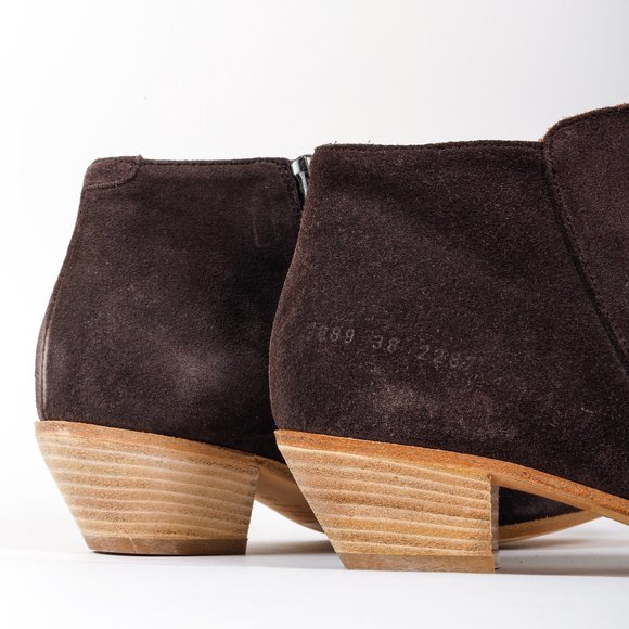 Woman by Common Projects Brown Suede Ankle Boots - Picture 7 of 10